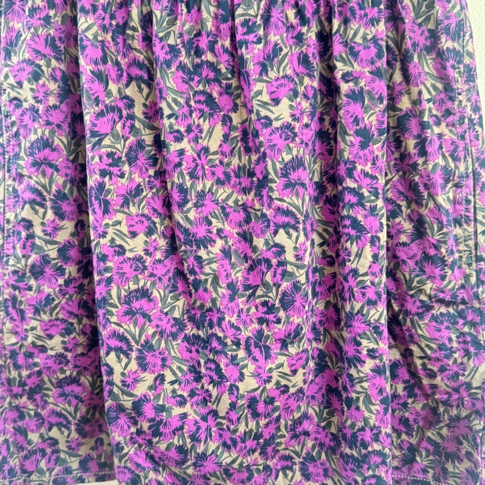 Free People Poppy Petals Purple Floral Smocked Sweetheart Mini‎ Dress - Picture 4 of 7